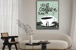 Plakat: Kawowy napis nad filiżanką