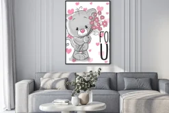 Plakat: Kitten z kwiatami