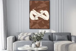 Plakat: Kobiece sylwetki w pozycji jogi abstrakcyjna ilustracja