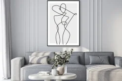 Plakat: Kobieta w stylu line art