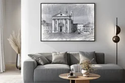 Plakat: Kościół santa maria del rosario we włoszech, w wenecji. naszkicować