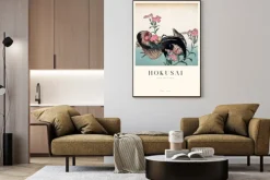 Plakat: Kogut i kwiat autorstwa hokusai