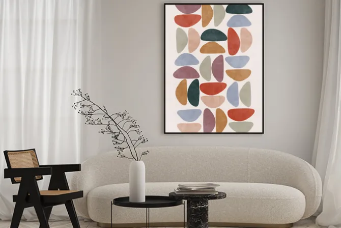 Plakat: Kolorowa geometria regularne kształty wzór