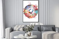 Plakat: Kolorowa kompozycja muzyczna