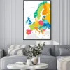 Plakat: Kolorowa mapa polityczna europy z nazwami państw