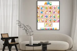 Plakat: Kolorowe alfabet dla dzieci z obrazkami