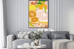 Plakat: Kolorowe cytrusy abstrakcyjna ilustracja