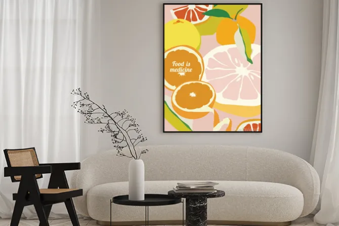 Plakat: Kolorowe cytrusy abstrakcyjna ilustracja