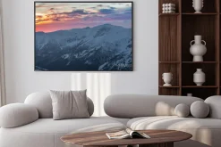 Plakat: Kolorowe górskim słońca panoramy w zimie w tatrach zachodnich