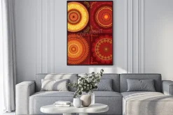 Plakat: Kolorowe henna mandala design, bardzo skomplikowane i łatwo edytowalne