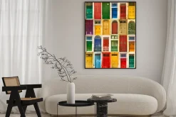 Plakat: Kolorowe przednie drzwi do domów