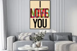 Plakat: Kolorowy napis o miłości