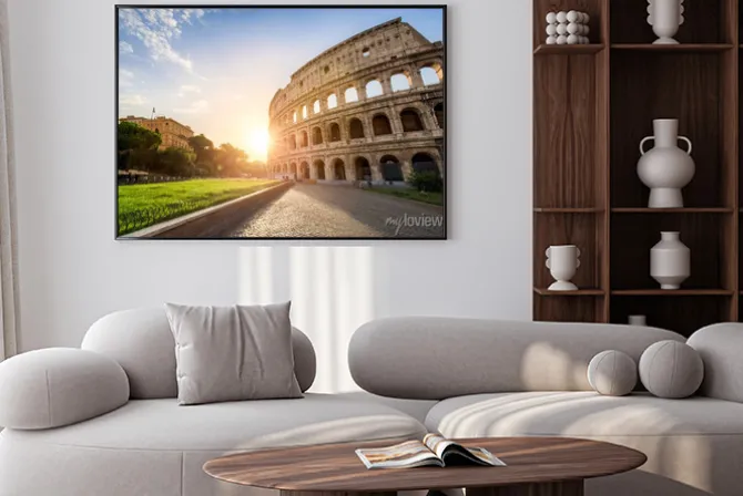 Plakat: Koloseum w rzymie, włochy na zachodzie słońca