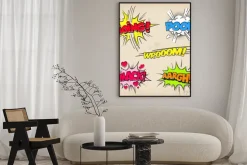 Plakat: Komiczne efekty dźwiękowe z grunged style