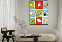 Plakat: Komiks dymki i komiks tle ilustracji