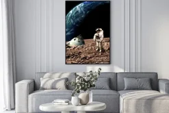 Plakat: Kosmonauta na nieznanej planecie