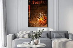 Plakat: Koszykówka plakat reklamowy. ilustracji wektorowych