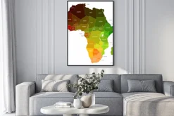 Plakat: Kraje afryki na mapie