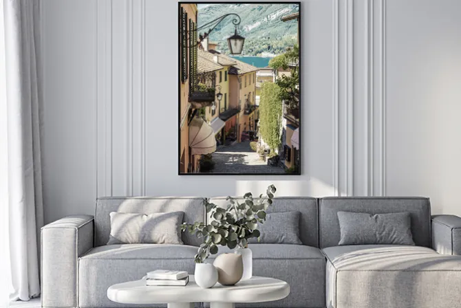 Plakat: Krajobraz z widokiem na bellagio nad jeziorem como