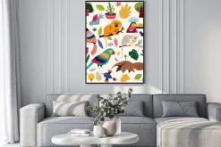 Plakat: Kreskówki wektorowa ilustracja z śmiesznymi ślicznymi brazylijskimi