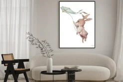 Plakat: Króliczek trzymający latawiec