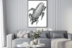 Plakat: Kukurydzana ręka rysuje rocznika rytownictwa ilustrację