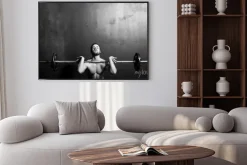 Plakat: Kulturystyka, młody athletic strong man podnoszenie ciężarów,