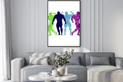 Plakat: Kulturystyka, podnoszenie mocy, ikona, wektor, płaskie