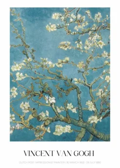 Plakat: Kwitnący migdałowiec sztuka vincenta van gogha