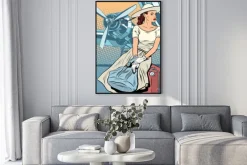 Plakat: Lady podróżnego na lotnisku