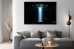 Plakat: Latających spodków ufo porwał mężczyznę