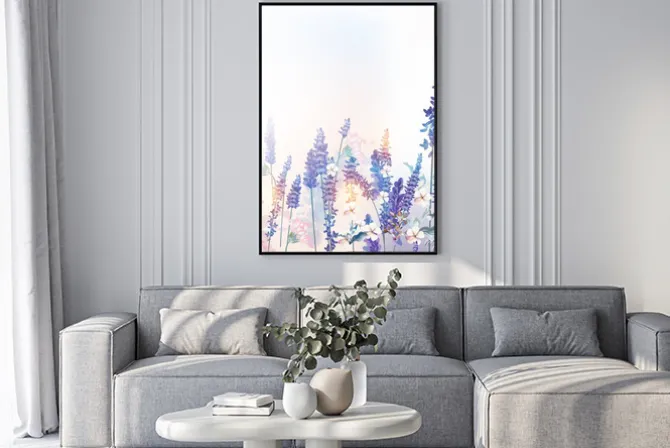 Plakat: Lawenda na romantycznej ilustracji