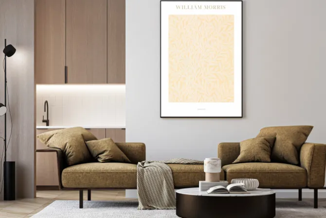 Plakat: Liściasty motyw artystyczny w stylu william morris