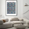 Plakat: Liście i kwiaty artystyczny ornament w stylu william morris