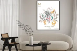 Plakat: Śliczna akwarela czeskiego dziecka kreskówki rokoon i wiewiórczy