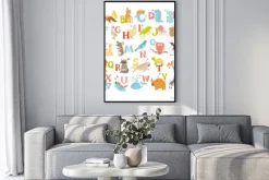 Plakat: Śliczne wektor zoo alfabetu. śmieszne zwierzęta kreskówek. ilustracja