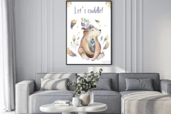 Plakat: Śliczny czeski dziecko niedźwiedzia zwierzę dla przedszkola,