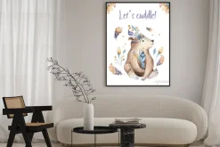 Plakat: Śliczny czeski dziecko niedźwiedzia zwierzę dla przedszkola,