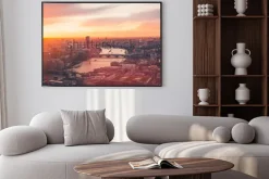 Plakat: London skyline - thames - sunset - summer - sky garden - orange
