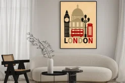 Plakat: Londyn na minimalistycznej grafice