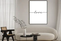 Plakat: Love minimalistyczny napis na białym tle