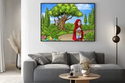 Plakat: Mała czerwona kreskówka kapturek