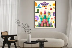 Plakat: Magia i bajki. castle magic. wektor płaskim ikonę i ilustracje: