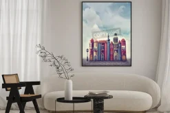 Plakat: Magiczne miasto ze starymi książkami