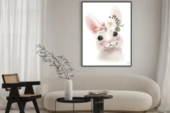 Plakat: Malowany królik z wiankiem