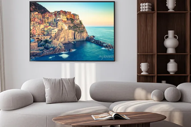 Plakat: Manarola z rocznika przefiltrowanej stylu