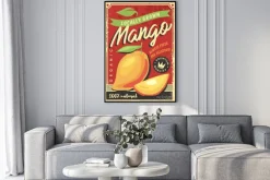 Plakat: Mango locally grown tropical fruit decorative ad design for fruit