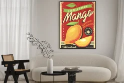 Plakat: Mango locally grown tropical fruit decorative ad design for fruit