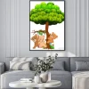 Plakat: Many cute baby bears and snake playing under tree