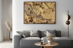 Plakat: Mapa dawnych czasów w klimacie fantasy